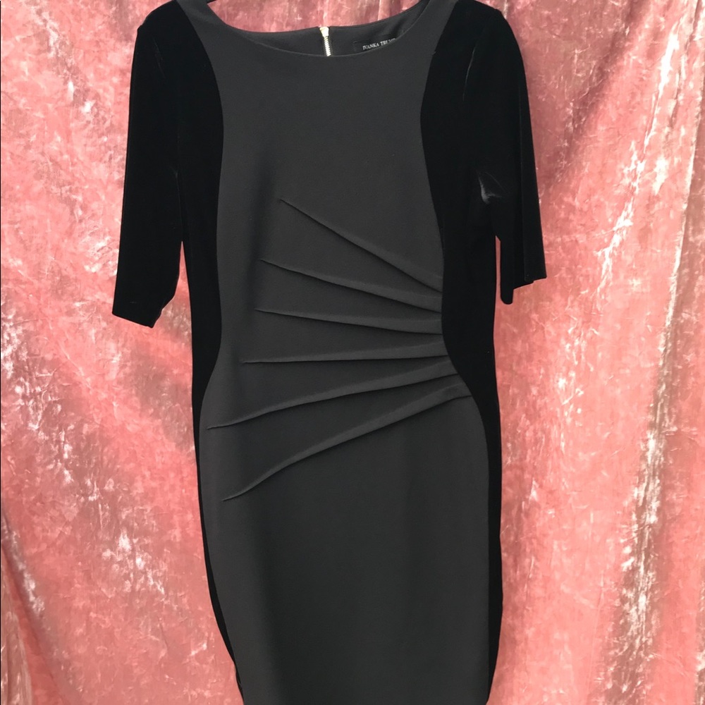 Ivanka Trump black dress velvet sleeves starburst